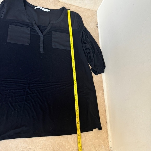 Contemporaine Black 3/4 Sleeve Front Pockets Pullover Blouse Womens Size XXL - Picture 10 of 13